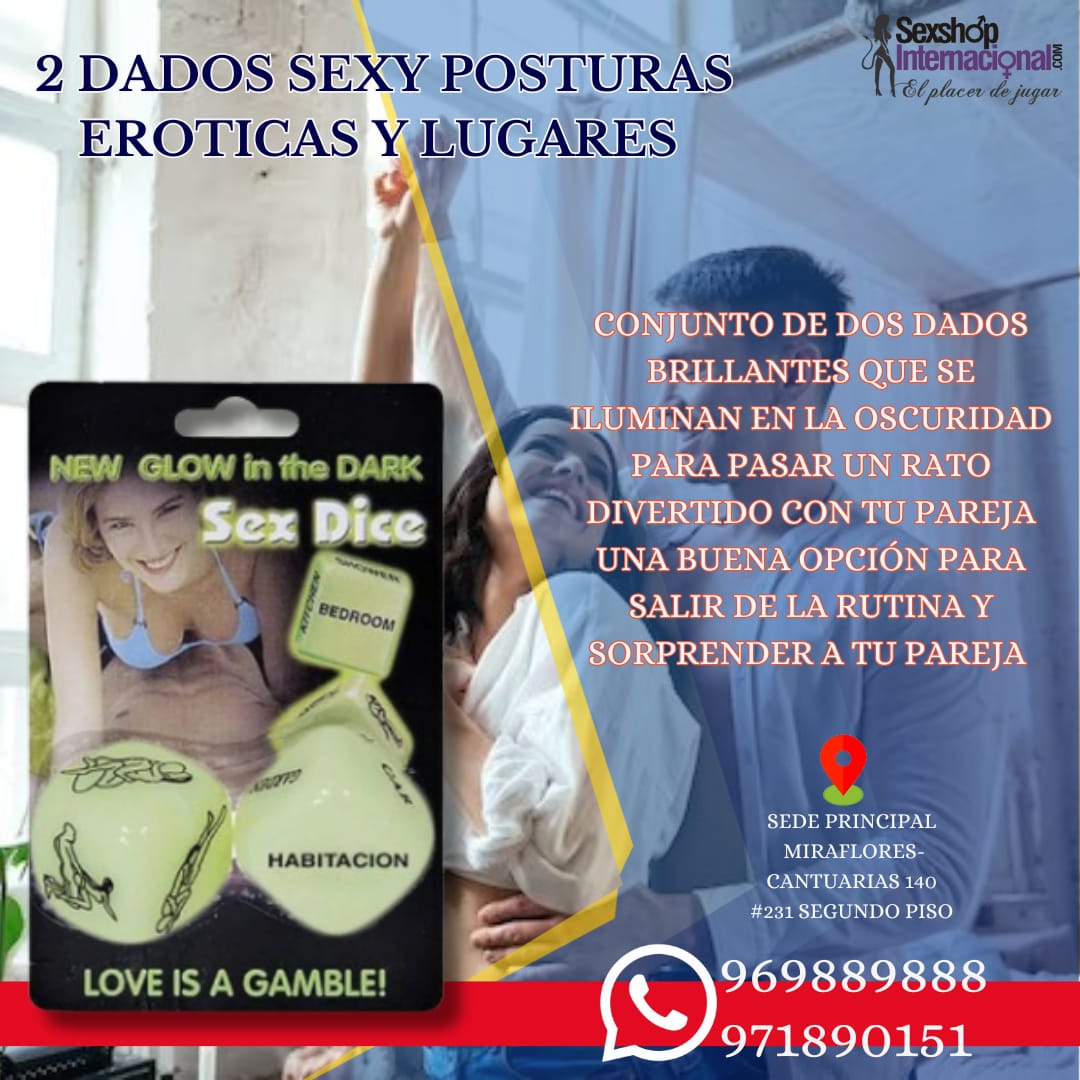 JUEGO DE DADOS-PAREJAS-POSES Y LUGAR-BRILLA EN LA OSCURIDAD-SEXSHOP LIMA 971890151 